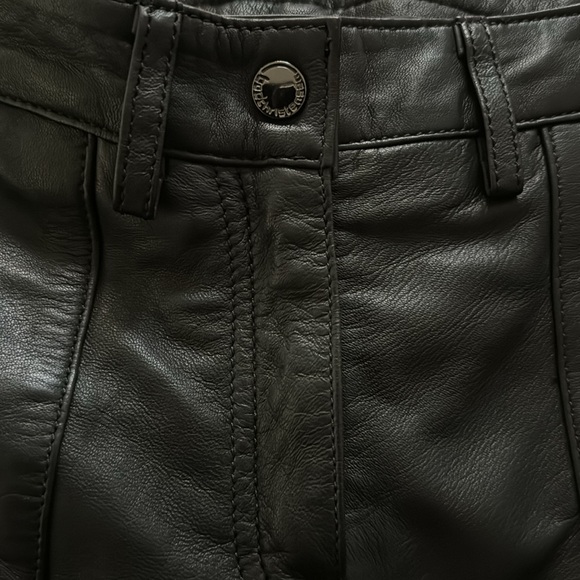 Black Leather Cargo Pants - Picture 6 of 6